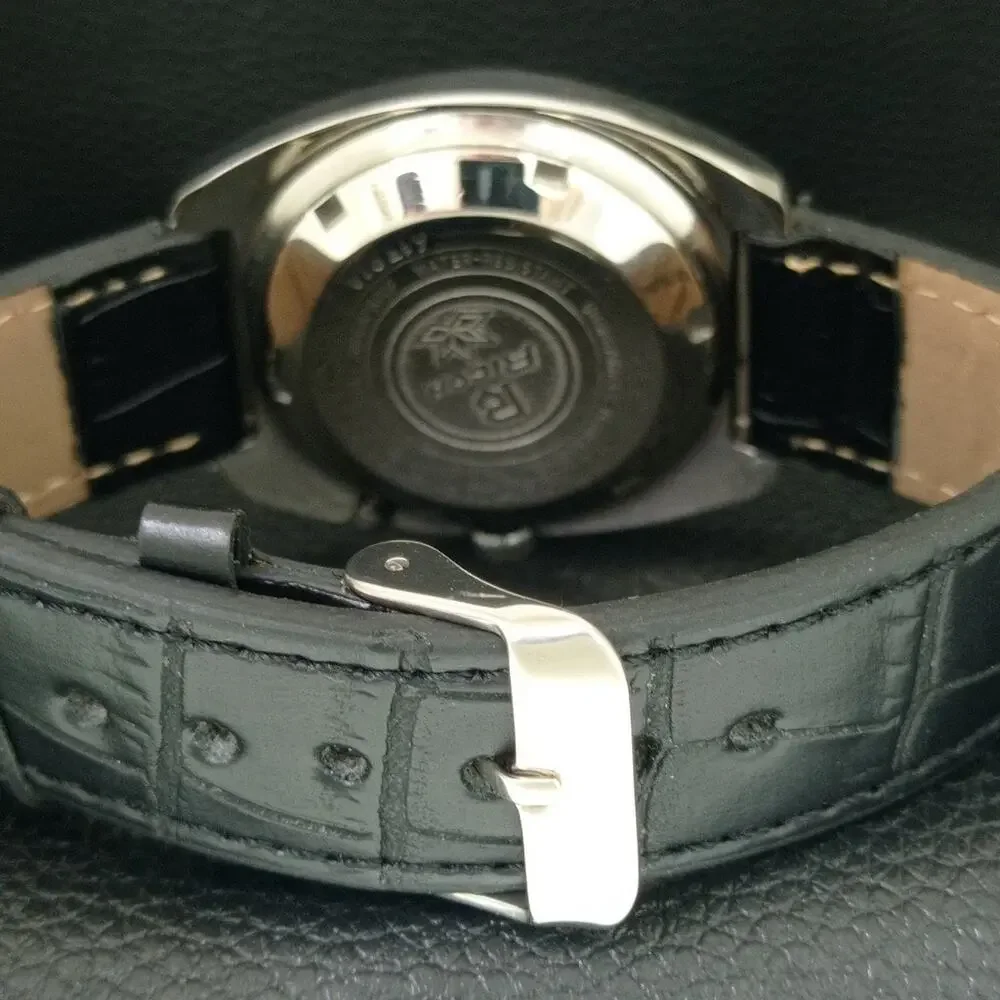 Vintage 1986 Ricoh Automatic Mens Silver Watch W/daydate & Gold accents
